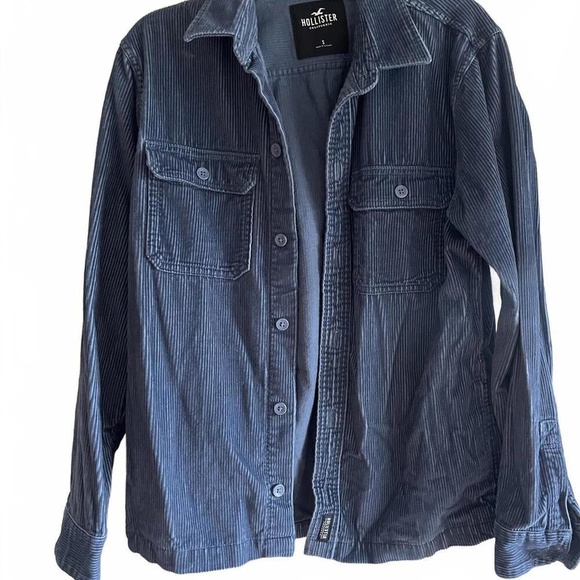 Hollister Brown Corduroy ButtonUp LongSleeve ChestPockets Casual Jacket Small - Picture 1 of 5